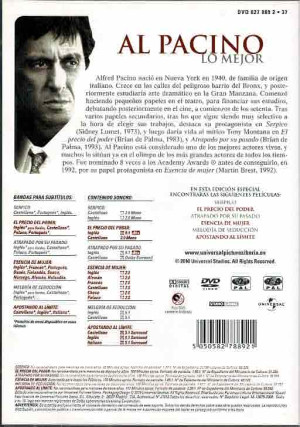 Al Pacino  Lo Mejor ,  Serpico , El precio del poder , Atrapado por su pasado , Esencia de mujer , Melodía de Seducción , Apostando al limite