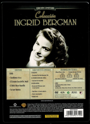 Cofre Ingrid Bergman ,Casablanca 2 DVD (1942) , El Extraño Caso del Dr. Jekyll (1941) , El Rolls Royce Amarillo (1964) , Luz que Agoniza (1944),  5 DVD ,451 Min de Buen Cine.