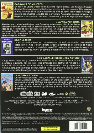 Robert Taylor: Colección Clásicos Esenciales - Caravana de Mujeres 1951 - Una Vida por Otra 1953 - Billy el Niño 1941 - Los Caballeros del Rey Arturo 1953 - La Ultima Caceria 1956 .