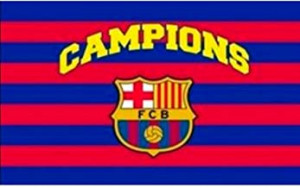 Bandera FCB Campions  Blaugrane 150x100 (Producto Oficial)