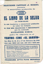 Cartel de Mano El Libro de la Selva   (1944)