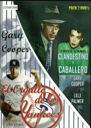 Pack Gary Cooper , El Orgullo de los Yankees  (1942) B/N  - Clandestino y Caballero (1946) B/N  2 DVD