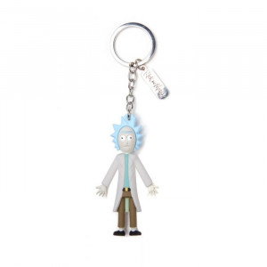 Llavero Rick and Morty Keychain Rick 3D Rubber Blue